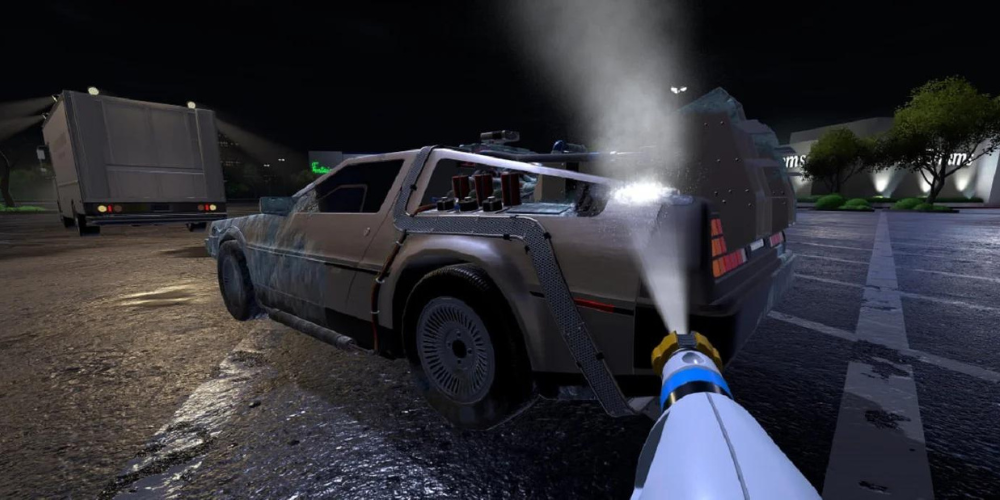 Enjoy PowerWashing Delorean of the Legendary “Back to the Future” in a Virtual Simulator